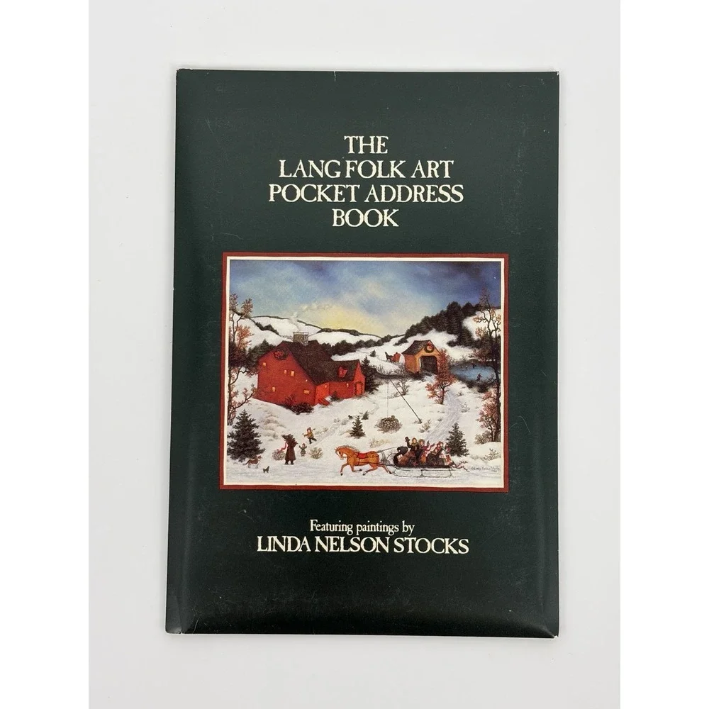 Vintage Folk Art Pocket Address Book Lang Linda Nelson Stocks 1992 USA Blank